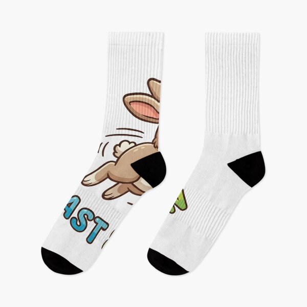 Item preview, Cute Bunny Fast and Fun Kids T-Shirt – Funny Rabbit Cartoon designed and sold by DIRTYSKETCHH.