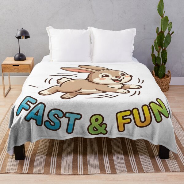 Item preview, Cute Bunny Fast and Fun Kids T-Shirt – Funny Rabbit Cartoon designed and sold by DIRTYSKETCHH.