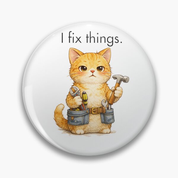 Item preview, Cute Handyman Cat – I Fix Things designed and sold by WeLoveCatss.