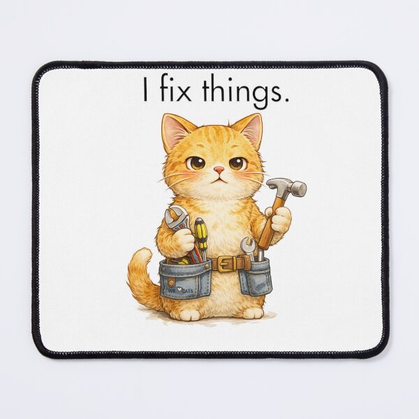 Item preview, Cute Handyman Cat – I Fix Things designed and sold by WeLoveCatss.