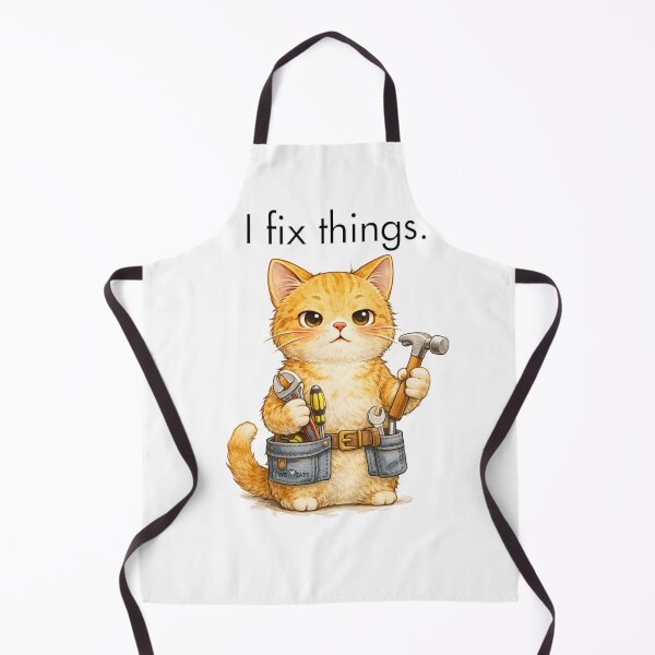Item preview, Cute Handyman Cat – I Fix Things designed and sold by WeLoveCatss.