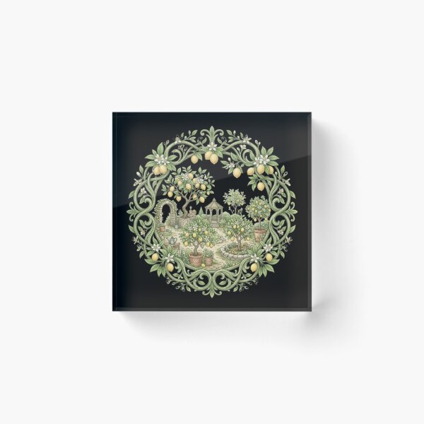 Item preview, Mediterranean Lemon Garden & Gazebo Mandala designed and sold by MoonSoul Studio.