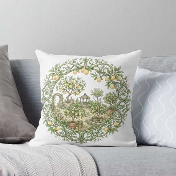 Item preview, Mediterranean Lemon Garden & Gazebo Mandala designed and sold by MoonSoul Studio.