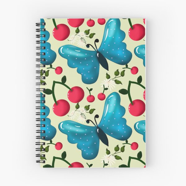 Item preview, Cute Cherry Butterfly Pattern, Glossy Kawaii Fruit Floral Seamless Design, Pink Aesthetic Summer Cute Pattern designed and sold by HopeAndHustle.