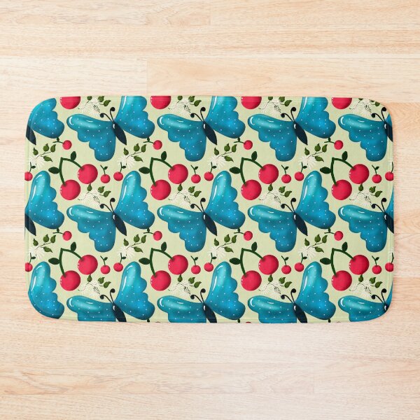 Item preview, Cute Cherry Butterfly Pattern, Glossy Kawaii Fruit Floral Seamless Design, Pink Aesthetic Summer Cute Pattern designed and sold by HopeAndHustle.