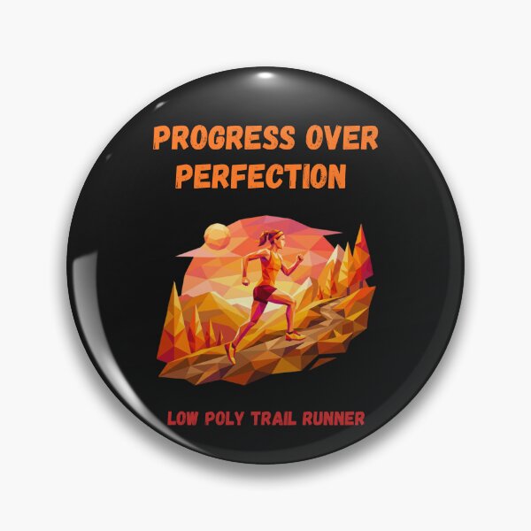 Item preview, Progress Over Perfection Trail Runner Low Poly Geometric Art designed and sold by Mania Graphix.