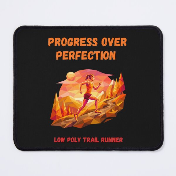 Item preview, Progress Over Perfection Trail Runner Low Poly Geometric Art designed and sold by Mania Graphix.