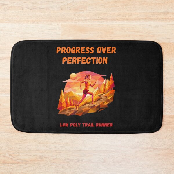 Item preview, Progress Over Perfection Trail Runner Low Poly Geometric Art designed and sold by Mania Graphix.