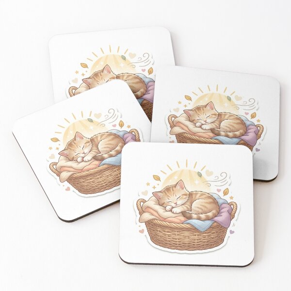 Item preview, Cozy Laundry Basket Sleeping Kitten Sticker – Cute Chubby Cat Nap Aesthetic Design designed and sold by wildbest.