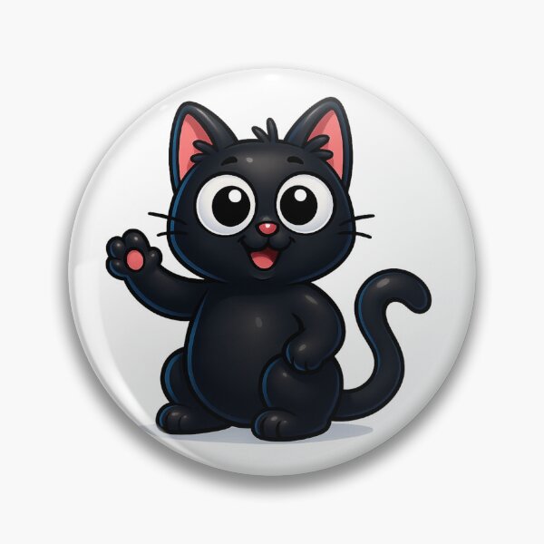 Item preview, Cute Waving Cat Hello | Kawaii Kitty Greeting Pose | Friendly Adorable Pet Illustration designed and sold by PrintCreations9.