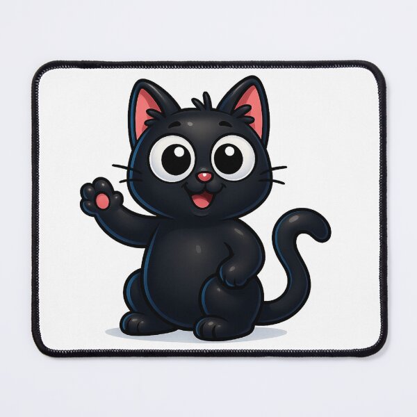 Item preview, Cute Waving Cat Hello | Kawaii Kitty Greeting Pose | Friendly Adorable Pet Illustration designed and sold by PrintCreations9.