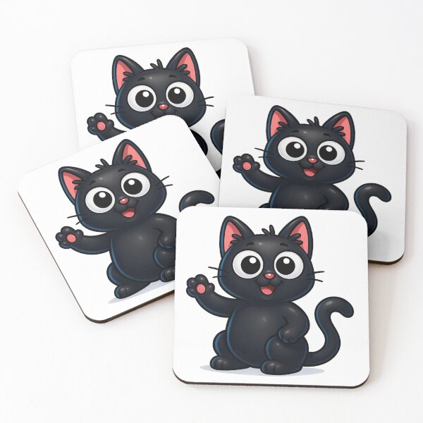 Item preview, Cute Waving Cat Hello | Kawaii Kitty Greeting Pose | Friendly Adorable Pet Illustration designed and sold by PrintCreations9.