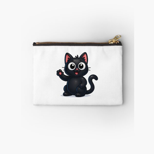 Item preview, Cute Waving Cat Hello | Kawaii Kitty Greeting Pose | Friendly Adorable Pet Illustration designed and sold by PrintCreations9.