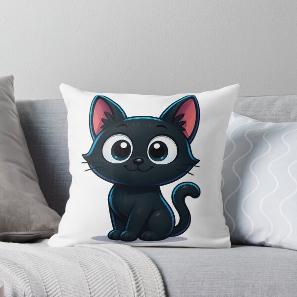 Item preview, Cute Friendly Cat with Sparkling Eyes | Kawaii Kitty Smile | Adorable Happy Cat Illustration designed and sold by PrintCreations9.