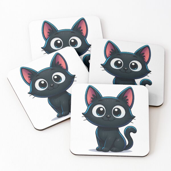 Item preview, Cute Friendly Cat with Sparkling Eyes | Kawaii Kitty Smile | Adorable Happy Cat Illustration designed and sold by PrintCreations9.
