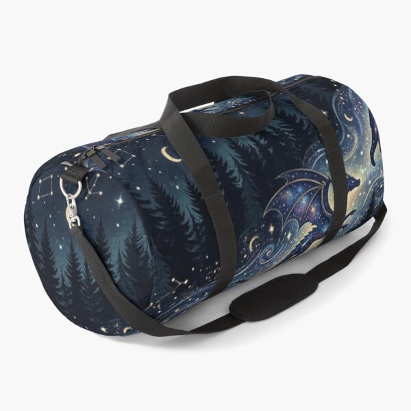 Item preview, Celestial River Pattern: Stardust Drakes, Bears & Wolves in Pine Forest designed and sold by InnerwayStudio.