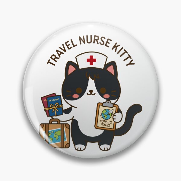 Item preview, Travel Nurse Kitty - Work Hard Travel Harder Cat designed and sold by officinelala.