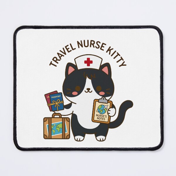 Item preview, Travel Nurse Kitty - Work Hard Travel Harder Cat designed and sold by officinelala.