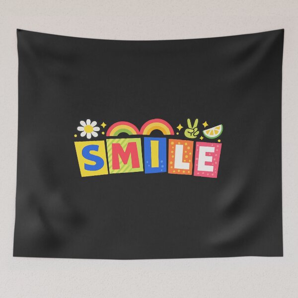 Item preview, Smile — Colourful Retro Block Letter Typography Design designed and sold by 89BLACK.