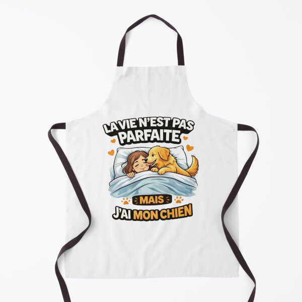 Item preview, "Life isn't perfect but I have my dog" – Funny cute dog t-shirt designed and sold by Univers Du Chien.