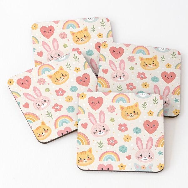 Item preview, Cat and bunny pattern designed and sold by trendspatterns.