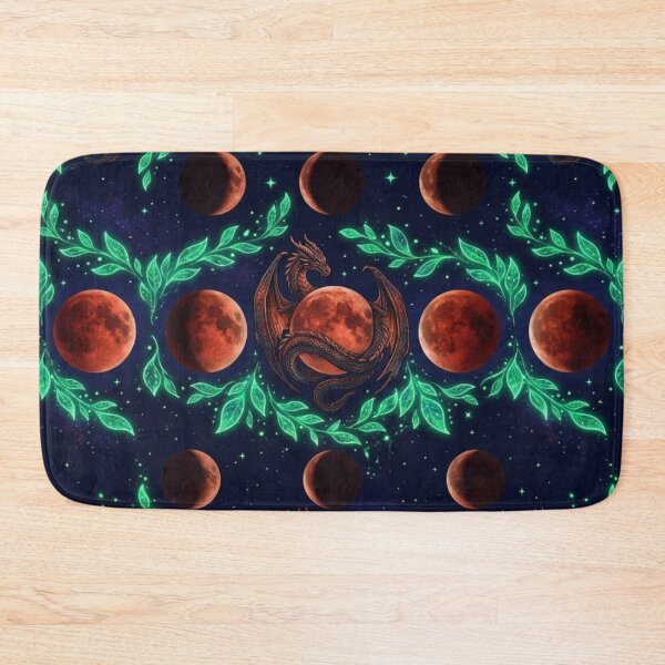Item preview, Lunar Eclipse Dragon & Glowing Leaves Mystical Pattern designed and sold by InnerwayStudio.