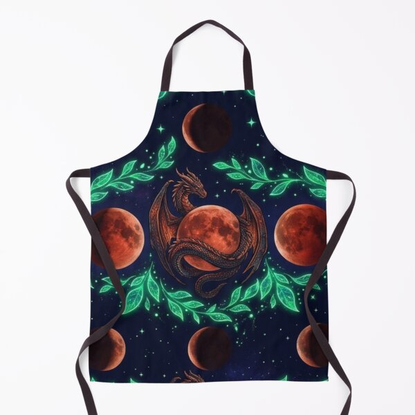 Item preview, Lunar Eclipse Dragon & Glowing Leaves Mystical Pattern designed and sold by InnerwayStudio.