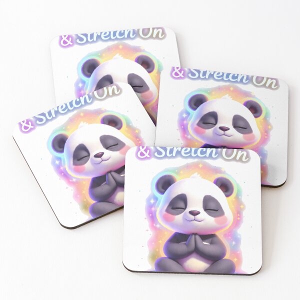 Item preview, Stay Calm & Stretch On Panda Yoga – Rainbow Neon Meditation Design designed and sold by RBToper.