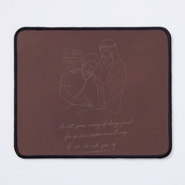 Item preview, Jesus Comforting Male Healthcare Worker - Maroon designed and sold by Olive Sedrak.