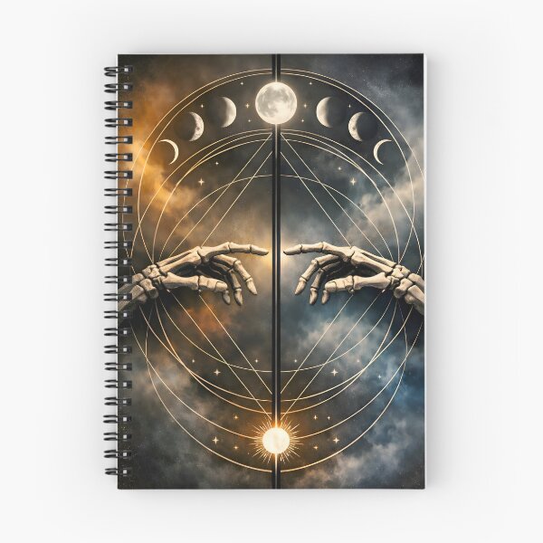 Item preview, Alchemical Mirror: Skeletal Hands & Sacred Lunar Geometry designed and sold by Studio77-Gothic.
