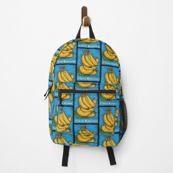 Item preview, Woodcut Style Banana Bunch on Blue Background designed and sold by Piotrek0001.