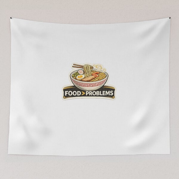 Item preview, Food Over Problems Funny Ramen Bowl Minimal Aesthetic Foodie Design designed and sold by Artbysarmina.