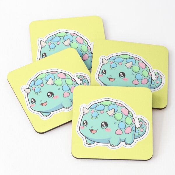 Item preview, Kawaii Pastel Dinosaur Sticker Adorable Chibi Ankylosaurus Aesthetic Colorful Dino Design for Kids and Teens designed and sold by bvdesignart.