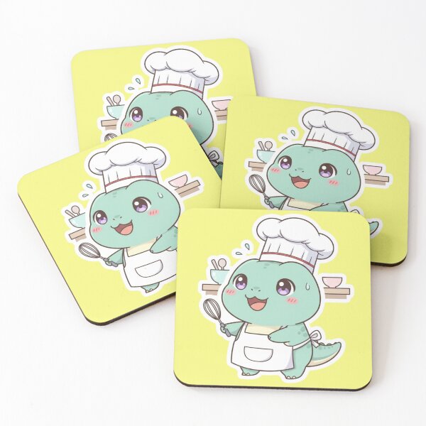 Item preview, Adorable Kawaii Baby Dino Chef Holding Whisk Cute Mint Green Dinosaur Baker for Foodies and Baking Lovers Sticker designed and sold by bvdesignart.