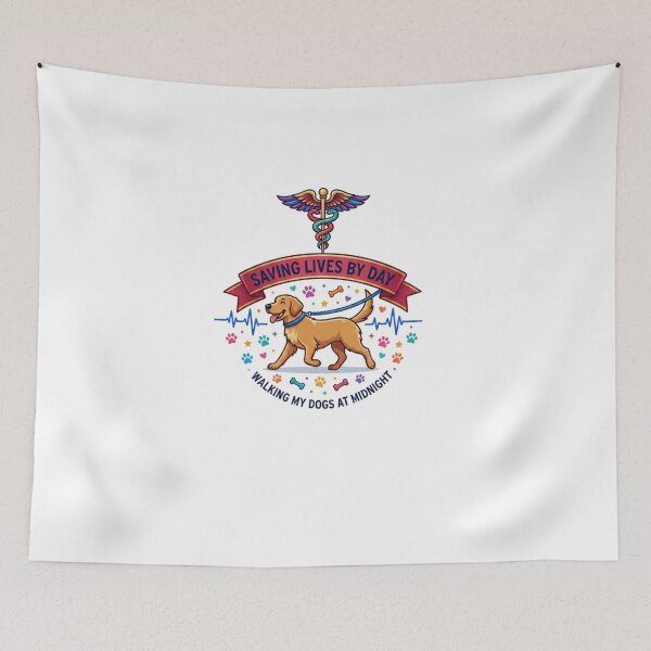 Item preview, Nurse by Day, Dog Mom by Night designed and sold by Vivid Trace.