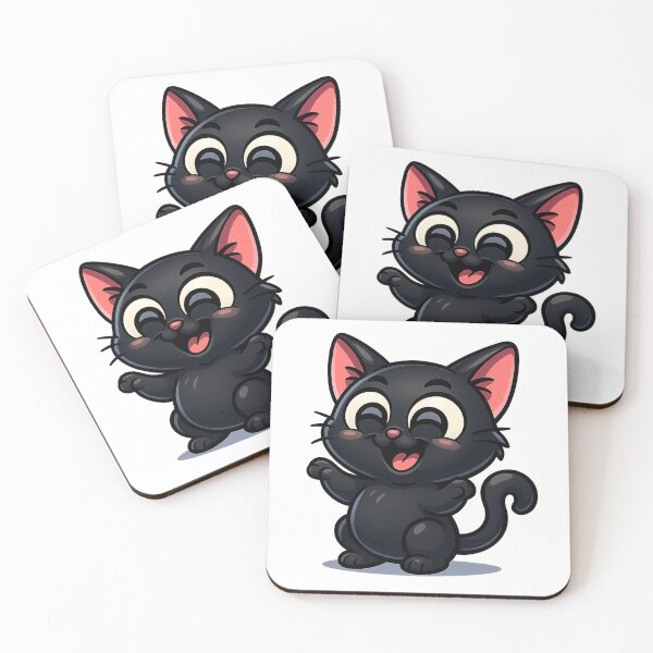 Item preview, Laughing Cat with Squinted Eyes | Happy Kawaii Kitty | Cute Joyful Cat Illustration designed and sold by PrintCreations9.