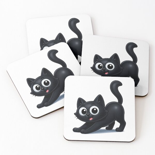 Item preview, Stretching Cat Pose | Cute Kawaii Kitty with Tail Up | Playful Morning Stretch Cat designed and sold by PrintCreations9.