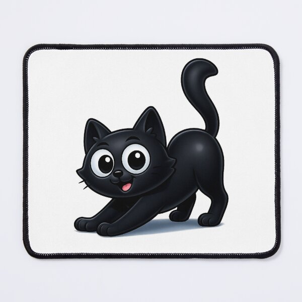 Item preview, Stretching Cat Pose | Cute Kawaii Kitty with Tail Up | Playful Morning Stretch Cat designed and sold by PrintCreations9.