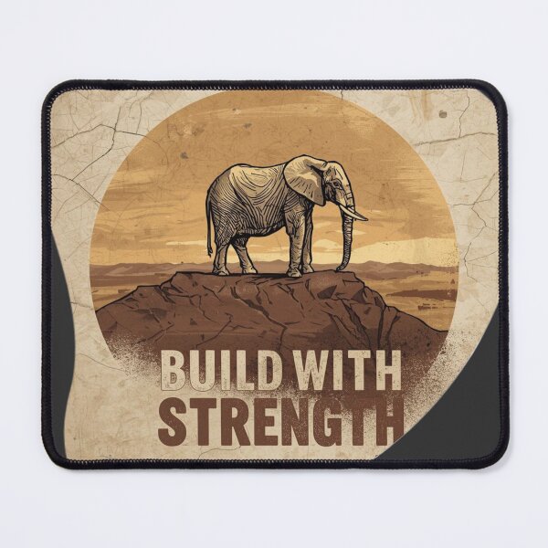 Item preview, Architect Resilience Build With Strength Elephant Technical Sketch Art designed and sold by SavannaStrikes.
