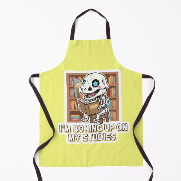 Item preview, I'm Boning Up On My Studies Cute T Rex Skeleton Dinosaur Reading in Library designed and sold by bvdesignart.