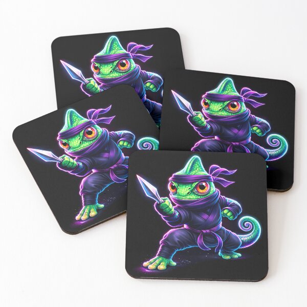 Item preview, Neon Chameleon Ninja Cyberpunk Animal designed and sold by AuraloomAtelier.