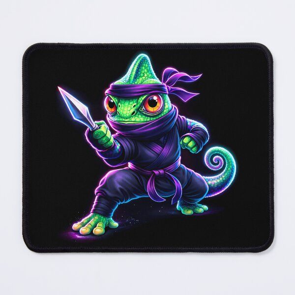 Item preview, Neon Chameleon Ninja Cyberpunk Animal designed and sold by AuraloomAtelier.