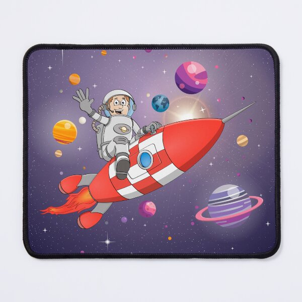 Item preview, Space explorer illustration “The astronaut and his spaceship” designed and sold by Stef Ringoot, cartoons and illustrations.