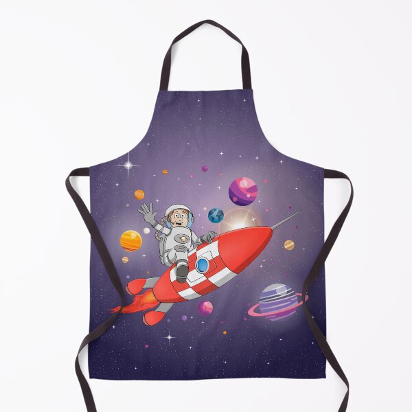 Item preview, Space explorer illustration “The astronaut and his spaceship” designed and sold by Stef Ringoot, cartoons and illustrations.