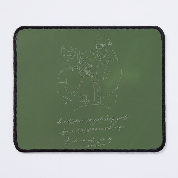 Item preview, Jesus comforting male healthcare worker green designed and sold by Olive Sedrak.
