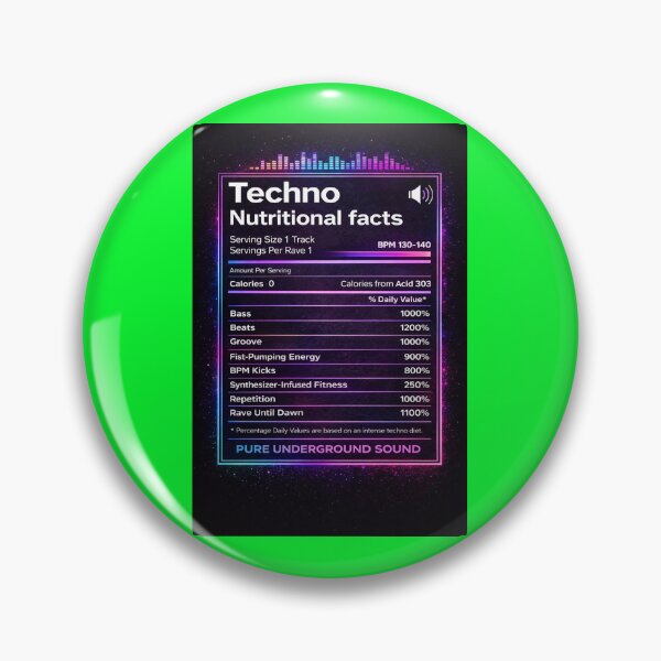 Item preview, Techno Nutritional Facts Shirt Funny DJ Rave Techno Music Festival Clubbing T-Shirt Gift designed and sold by djhypnotixx.