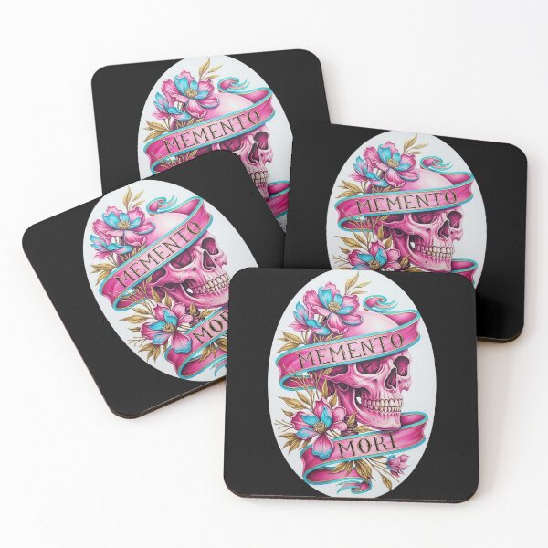 Item preview, Memento Mori Pink Skull on oval shape with Dead Leaves designed and sold by nuel-art.