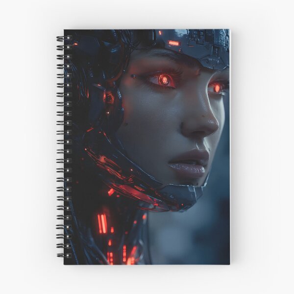 Item preview, Red Eye Cyborg Woman Portrait Cyberpunk Future designed and sold by cyberartmaker.
