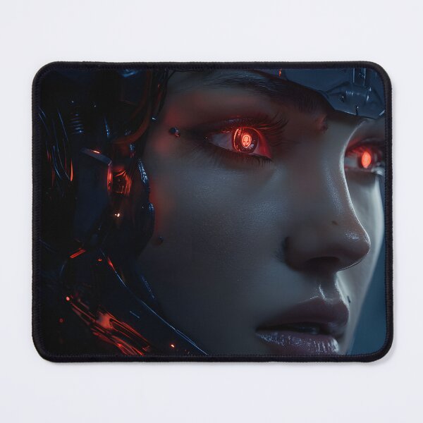 Item preview, Red Eye Cyborg Woman Portrait Cyberpunk Future designed and sold by cyberartmaker.