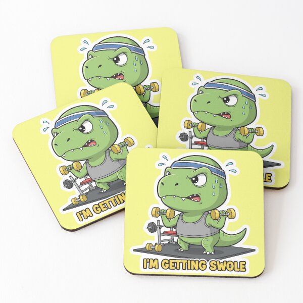 Item preview, Funny Dinosaur T Rex Getting Swole Fitness Gym Motivation Workout Pun designed and sold by bvdesignart.